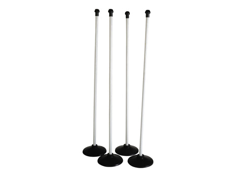 Set Of Four Plastic Posts With Safety Pommels And Rubber Bases