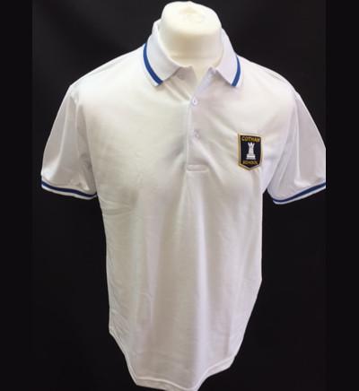 White Polo Shirt - Royal trim (DELTA house) (CS)