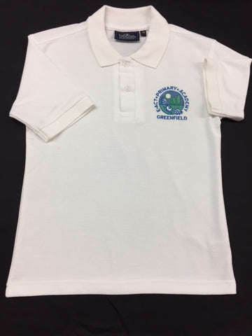 White Embroidered Polo Shirt (GA)(BUY 1 GET 1 FREE ON 34" UPWARDS)