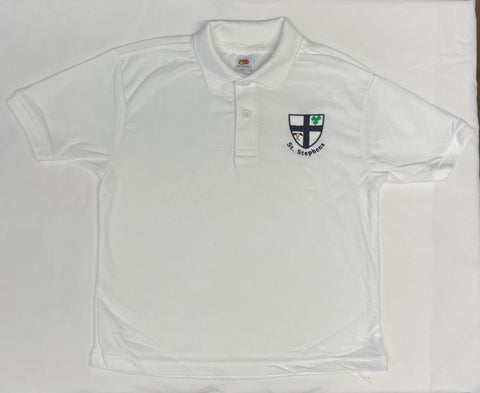 White Polo Shirt Embroidered (SSIS)