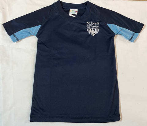 Navy/Sky PE Tee Shirt (STJC&R)