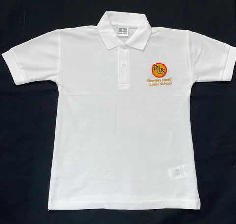 White Polo Shirt Embroidered (BHJS)